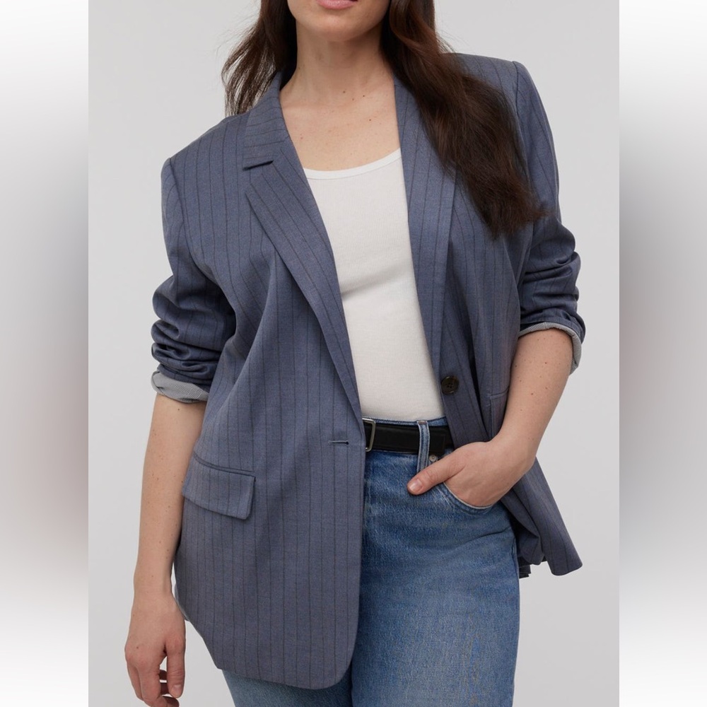 MADEWELL | Pinstripe Single Breasted Blazer NWT